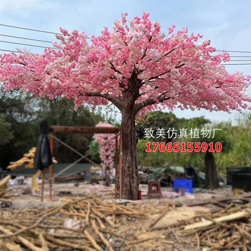 小众高货景观绿植水泥大树店铺包柱子榕树假树仿真树大型室内装饰
