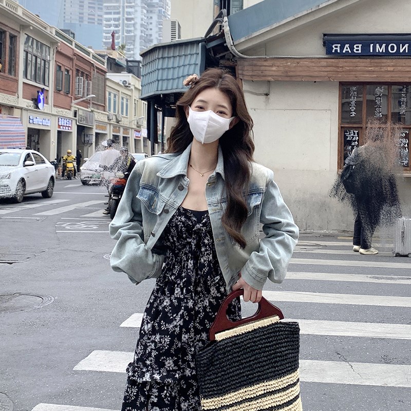 现货复古港味牛仔外套女春秋2024新款设计感小众休闲宽松百搭短款