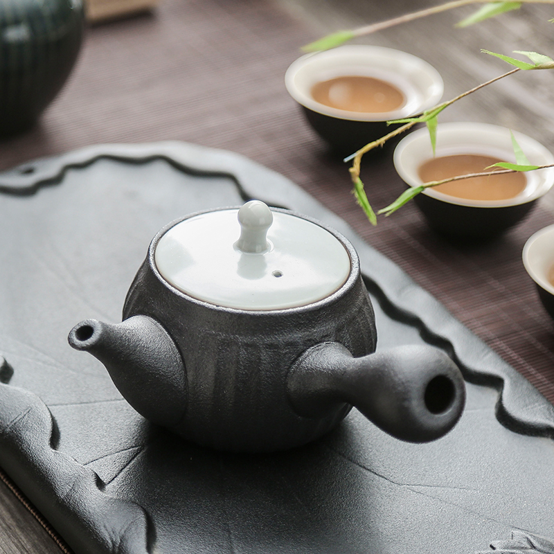粗陶侧把壶茶壶养生壶单壶办公家用简约迷你泡茶壶泡茶.器功夫茶