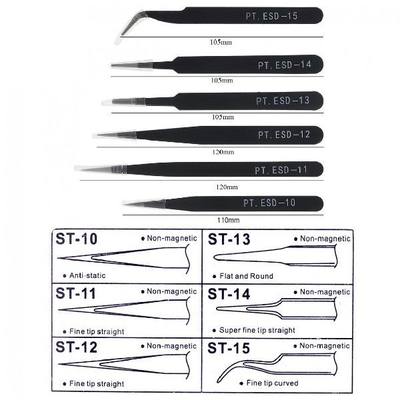 速发6pcs Electronic Industrial Tweezers Set Stainless Steel