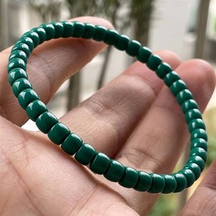 原矿绿松石手串直切老型男女款文玩手链保真湖北十堰科技松琉璃