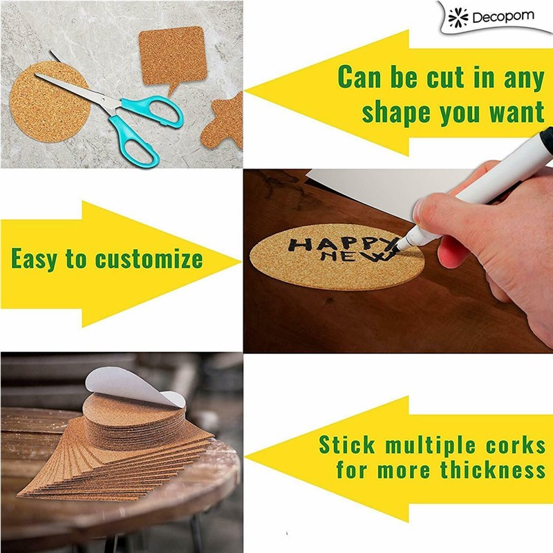 50pcs Crafts Household Supplies Cork Coaster Mini Board Tabl