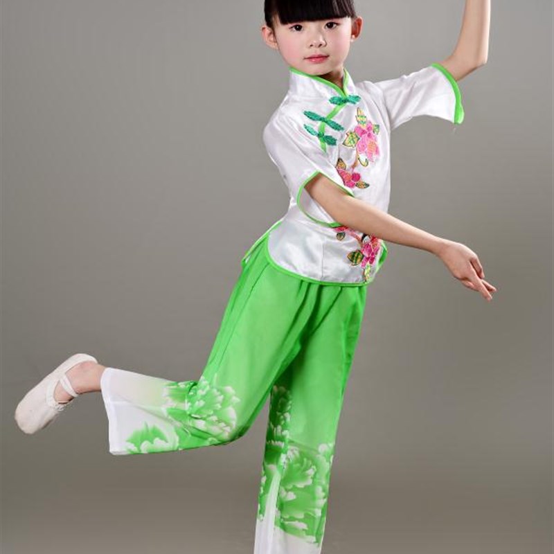 儿童中小学生秧歌舞蹈服喜庆演出服幼儿园表演开门红服装扇子舞服