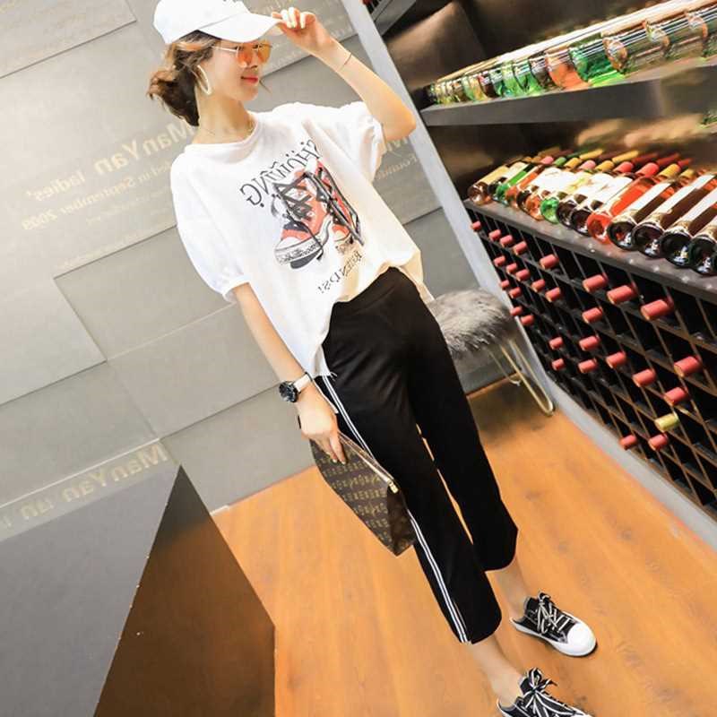 七分裤女夏季薄款2024新款大码冰丝女裤小个子八分运动休闲松之禾