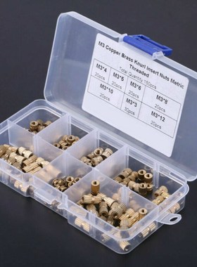 150pcs/Set M3 Brass Threaded Heat Insert Plastic 3D Printin