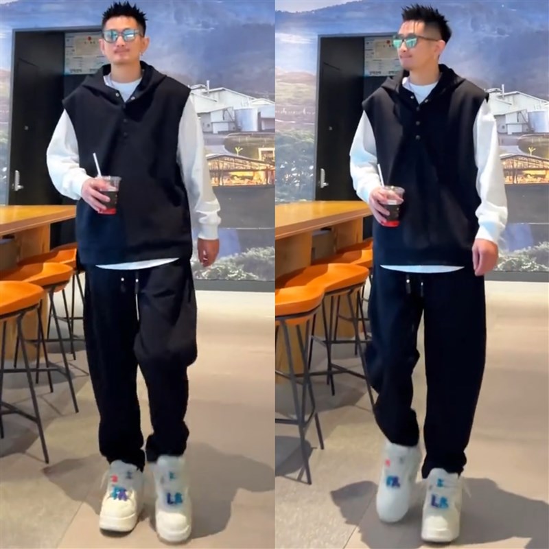 2025春季高级感休闲运动套装男潮流G马夹宽松连帽马甲直筒裤两件