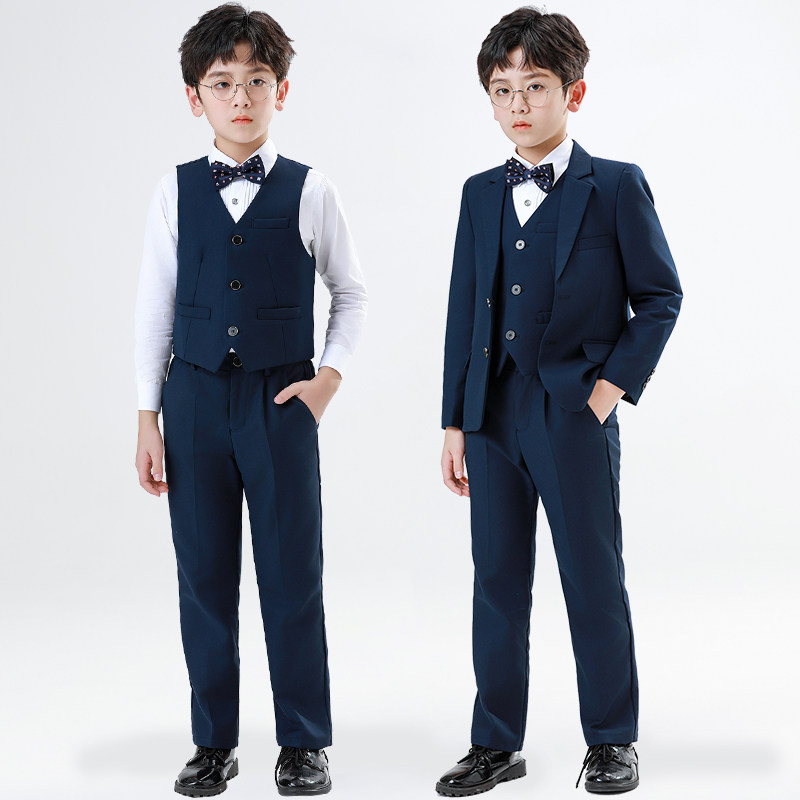 新品儿童西服花童礼服西装套装男孩主持人走秀英伦男童合唱六一演