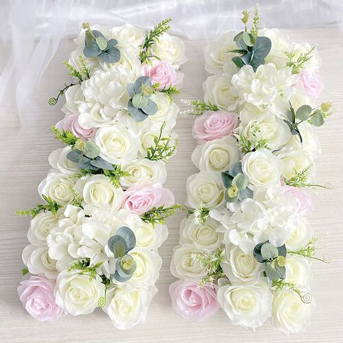 Artificial Peony Rose Hydrangea Row Wedding Background Fake