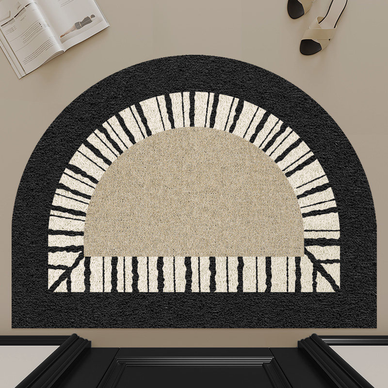 丝圈地垫入户门垫玄关脚垫耐脏黑色半圆地毯家用门口进门防滑垫,居家布艺,入户地垫,淘宝优惠券,粉丝福利购,淘宝优惠卷