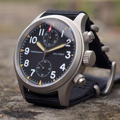 新品Vintage Pilot Chronograph Watch Men 39mm Quartz Wristwat