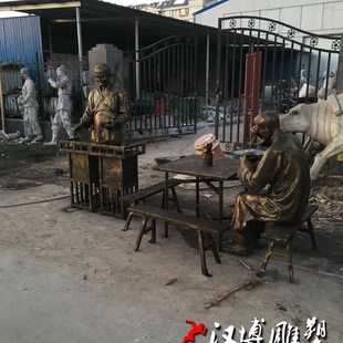 推荐 胡辣汤店门口摆放小吃雕塑玻璃钢制作情景摆摊情景广场园林雕