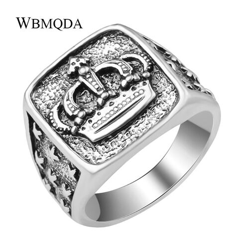 Fashion Hip Hop Star Cross Crown Ring Men Accessories Vinta