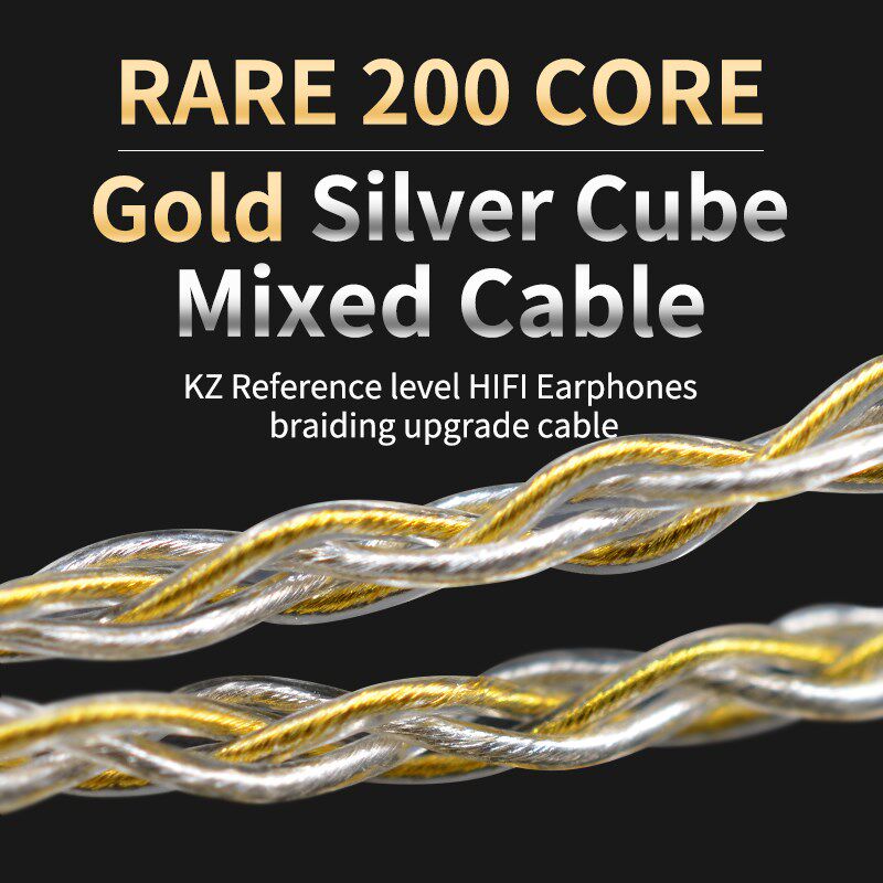 KZ Earphones Gold Silver Mixed plated Upgrade cable Headpho