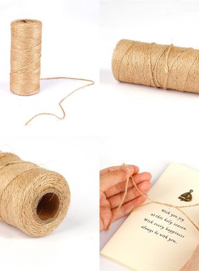 100m Natural Jute Twine Burlap String Hemp Rope Party Weddin