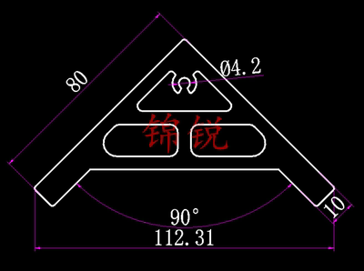 工业铝材角铝90度80l807878505035352828直角L型等边加强角件材料