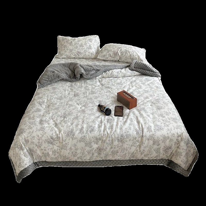 田园碎花秋冬暖肤豆豆被全棉四季春秋被床单加厚冬被子四件套,床上用品,化纤被,淘宝优惠券,粉丝福利购,淘宝优惠卷