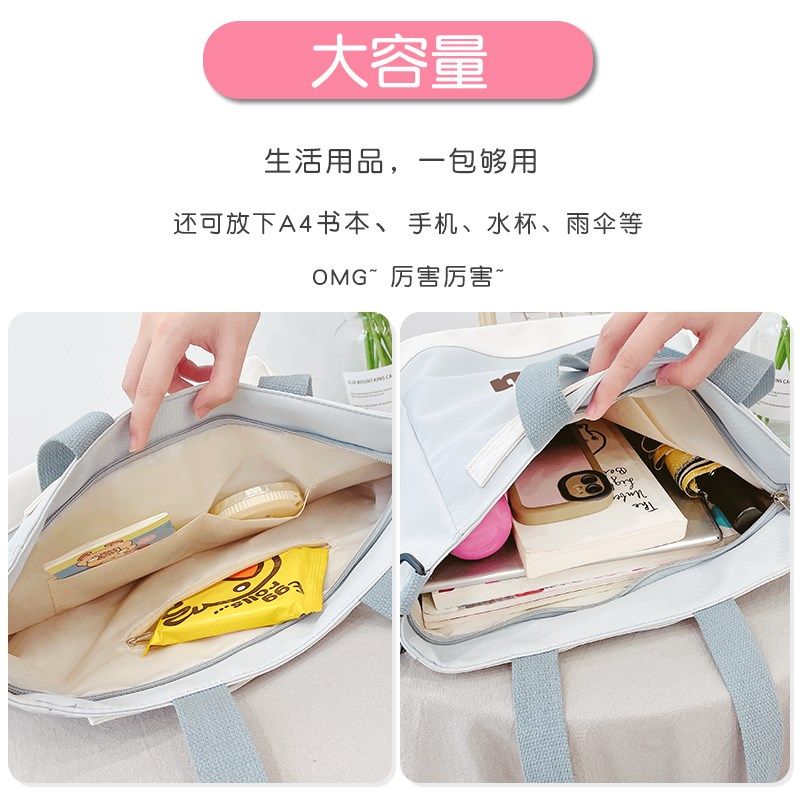 帆布包女斜挎包大容量2024新款手提布袋子学生拎书单肩包通勤拉链