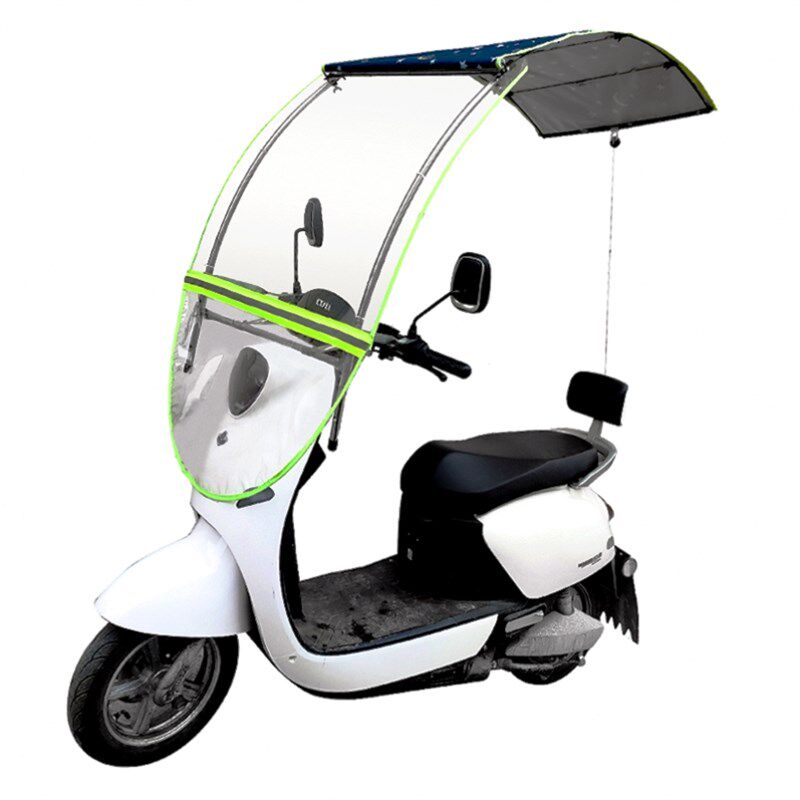 二轮电动车全收缩雨棚小号可收新款2023开窗通用电瓶车遮阳蓬折叠