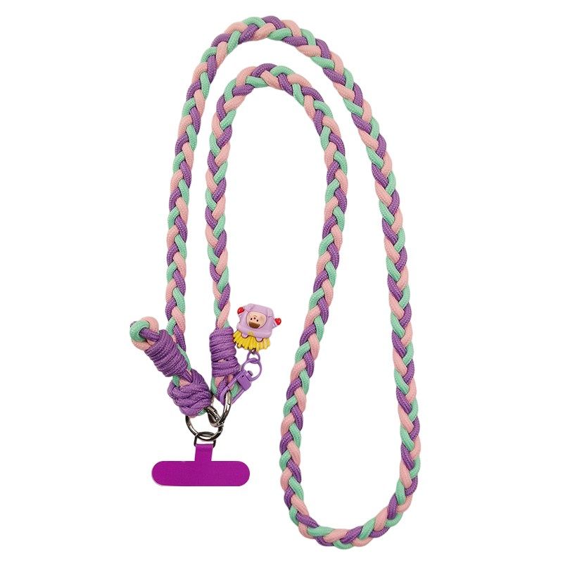 手机挂绳长款斜挎可背调节挂脖编织带子男女户外登山挂链壳结实潮