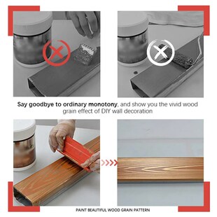 Wood Graining DIY Tool Set Rubber Wood Grain Paint Roller Br