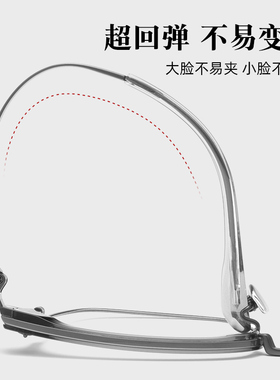 JIENI纯钛近视眼镜男半框可配度数复古眉线框大框眼镜框男款超轻