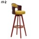 吧新款 铮舍棉麻家用收银椅子现代简约高脚凳子靠背吧凳升降酒吧椅