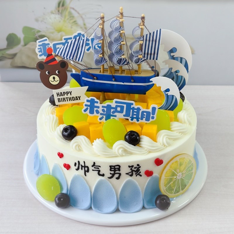 仿真蛋糕模型2024新款网红卡通儿童水果欧式祝寿塑胶样品橱窗摆件