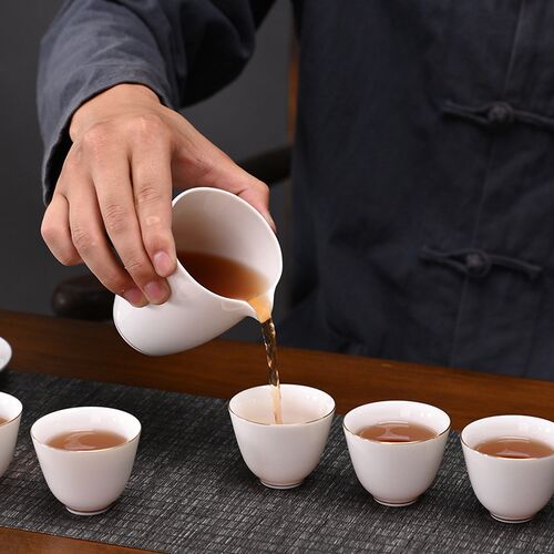 羊脂玉德化白瓷陶瓷功夫茶具套装家用泡茶杯办公室会客厅骨瓷盖碗