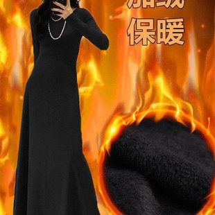 显瘦设计感洋装 2023秋冬气质修身 350克棉加绒加厚