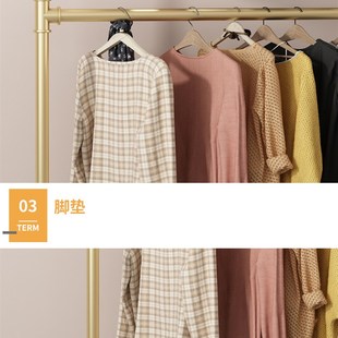 晾衣架落地双层升降杆出租屋两层挂架家用床边阳台晾晒衣帽架子