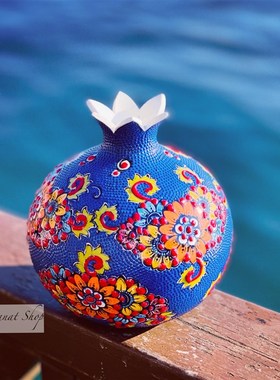 直销新品a土耳其手工石榴瓶摆件中东特色寓意多籽多福玄关装饰居