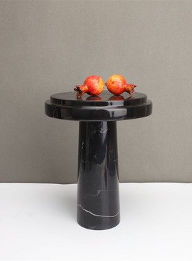 欧式创意黑色大理石盘摆件样板房售楼部卧室书房客厅桌面软装饰品