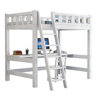 新款实木高架床单上层上床下桌高低床床架小户型省空间儿童双层床
