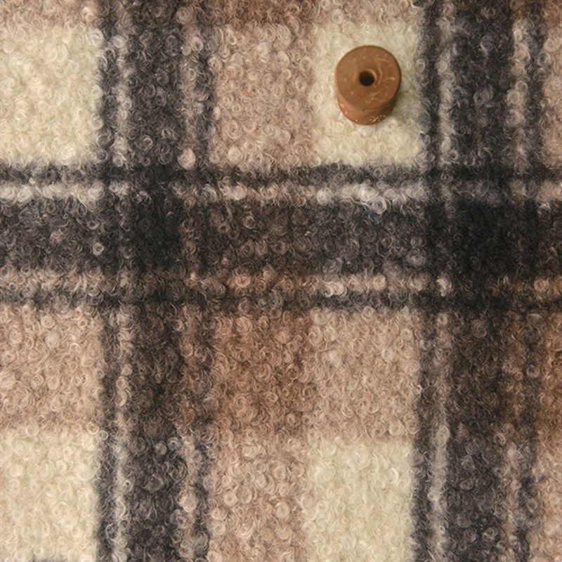 深卡白格泰迪绒 加厚冬保暖大衣外套娃娃头卷毛圈沙发巾抱枕面料