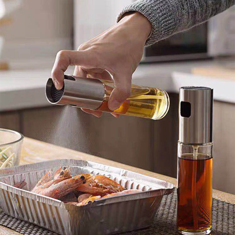 1PC Kitchen Cooking Barbecue Spray Oil Bottle Glass Pot Home
