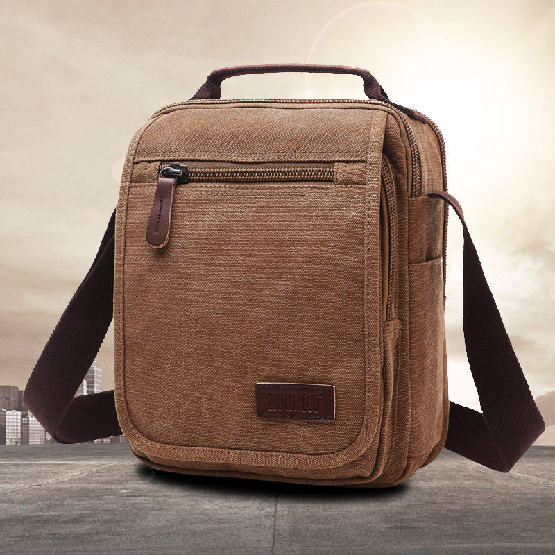 男士单肩包斜挎包休闲帆布男包挎包男土包包挂包工作手拿小型背包