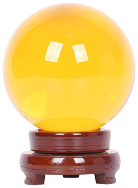 水晶球摆件黄水晶白水晶紫水晶招财透明玻璃圆球R球大小