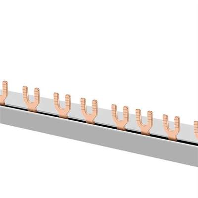 GV2汇流排e63A间距45mm1.5厚*7宽U型3P紫铜接线排NS2-25马达连