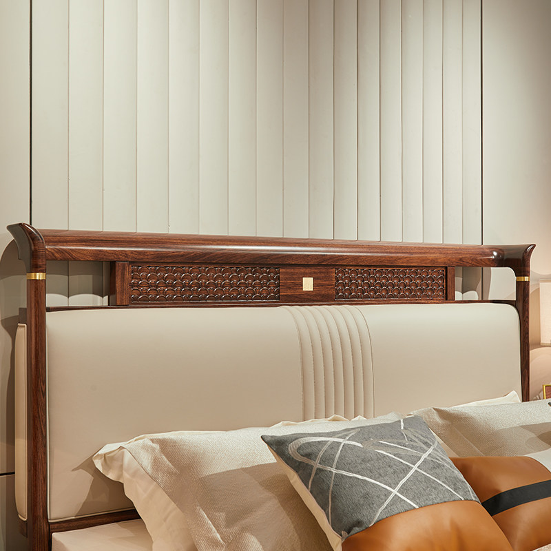 乌金木实木床新中式气压高箱床1 8米婚床卧室1.5米双人床原木家具,住宅家具,实木床,淘宝优惠券,粉丝福利购,淘宝优惠卷