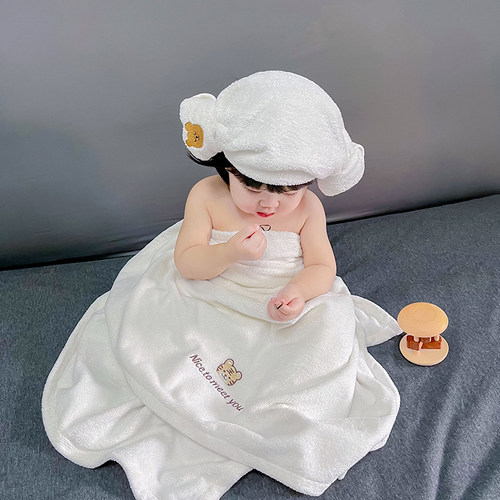 婴儿纱布浴巾初生超柔吸水大毛巾幼儿洗澡巾宝宝新生儿童刺绣