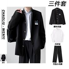 男初中高中生热血高校服日系jk西服外套西装 厂家dk制服全套中山装