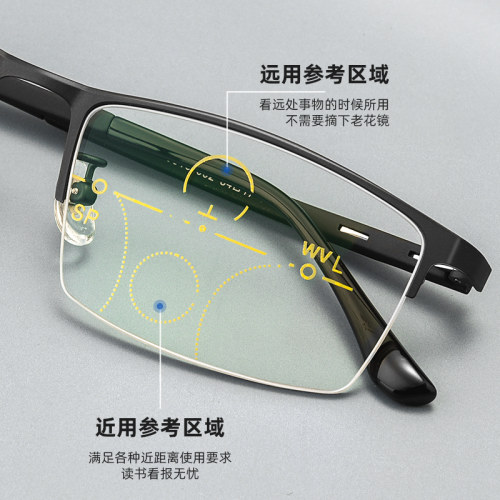 远视近视一体眼镜老花加散光两用智能变焦清渐T进多焦点老花镜男