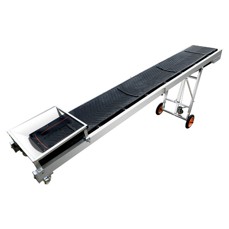 传送带小型输送机家用粮食化肥装车卸货神器折叠防滑输送带料斗