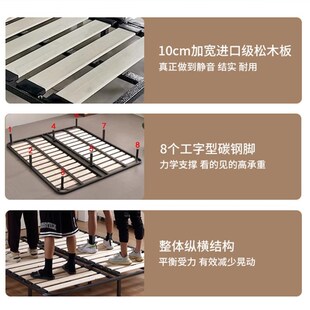 无床头储物床卧室床主卧无靠背床架气压高箱排骨架箱式床可侧开