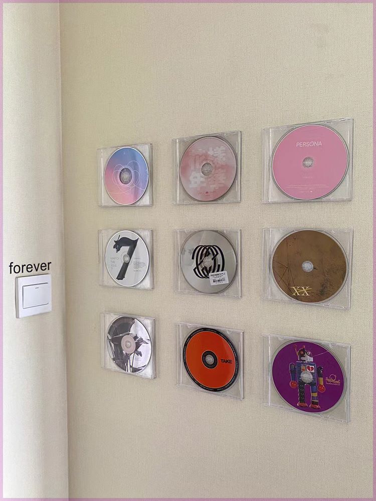 cd收纳盒墙专辑收藏透明亚克力展示架dvd光碟光盘碟片防尘保护盒 收纳整理 CD盒 原图主图