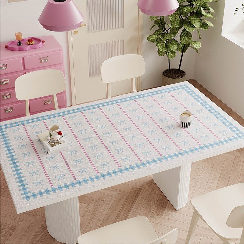 韩式少女心桌垫皮革餐桌垫防水防C油免洗高级感桌布书桌垫办公桌,居家布艺,桌布,淘宝优惠券,粉丝福利购,淘宝优惠卷