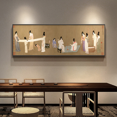 宋徽宗瑞鹤图新中式客厅沙发背景墙装饰画书房古典壁画茶室横挂画
