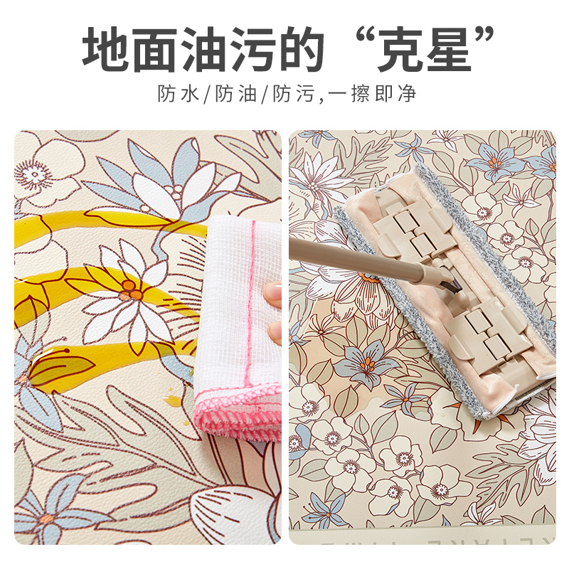 厨房专用地垫防油防水皮革长条防滑脚垫家用Nl形可擦免洗防污垫子