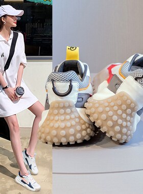 2023年新款牛筋吸膜p底老爹鞋春夏秋冬休闲炸街大码女鞋41-43