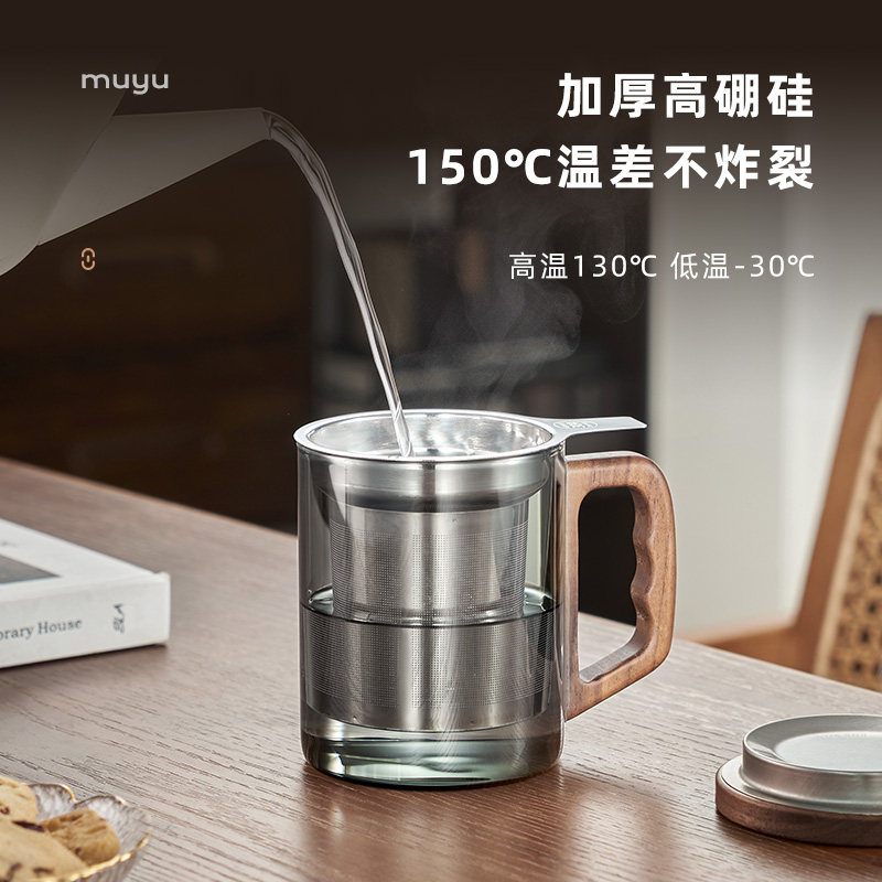 玻璃泡茶杯茶水分离不锈钢滤网男士办公室喝茶杯子个人绿茶杯,餐饮具,茶杯,淘宝优惠券,粉丝福利购,淘宝优惠卷